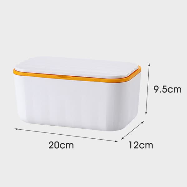 Mångsidig vävnadsförvaringslåda med lock Hushållsdammsäker organizer White