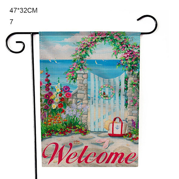 Blomsterträdgårdsflagga 12×18 tum liten vertikal dubbelsidig säsongsbetonad utomhusdekor för gårdsgård 7 47*32cm