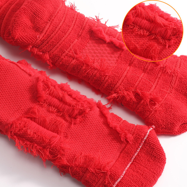 Athletic Cushioned Crew Moisture Control Strumpor för män Komfort för vandring Löpning Red