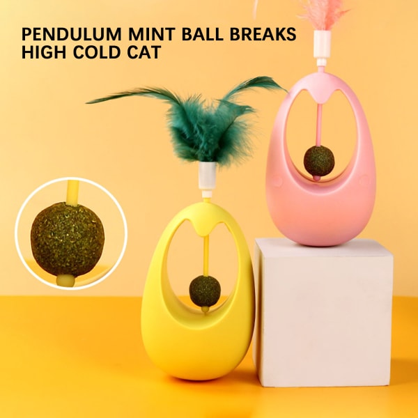 Funny Cat Teaser Leksaker Söta multifunktionella kattmynta tumblers boll Anti-stress husdjur leksaker för inomhus utomhus Pink