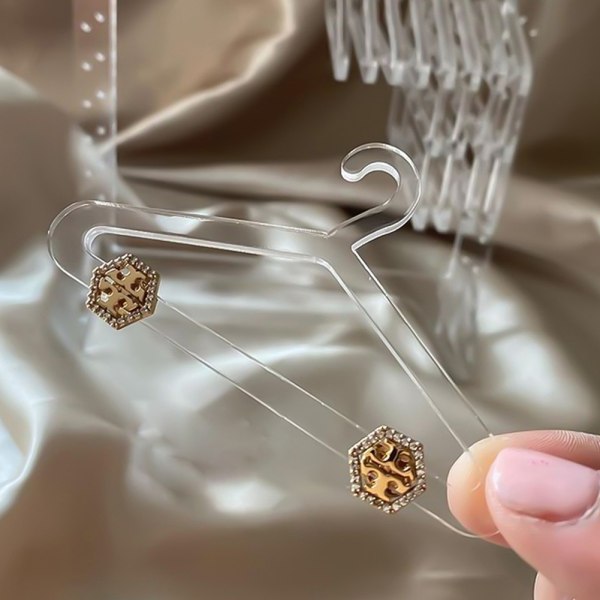 Hållare för smyckesställ Creative örhänge Display Stativ Klädhängare Stativ Smyckeförvaring Eardrop Hook Show Case Transparent