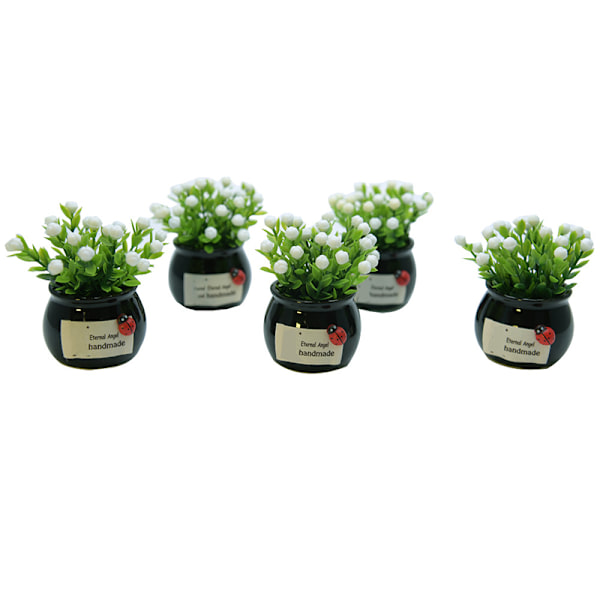 1 st Konstgjorda minikrukväxter Heminredning Lucky Fruit Bonsai Krukblommor Rice Cracker White