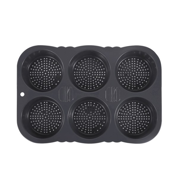 4/6 Grid Silikon Hamburger Bull Pan Non-Stick Bread Loaf Pan Mould för DIY-burgare 6 holes