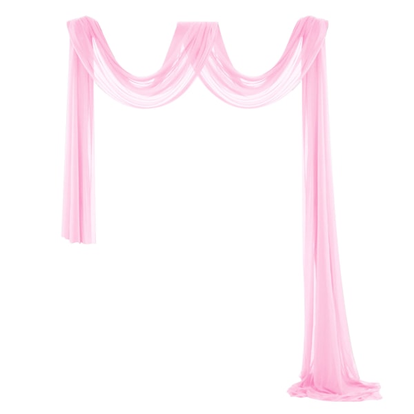 Snygg fönsterscarf Valance Mjuk Lätt fönsterdraperi Hem sovrumsinredning Pink 1.3*5.5M