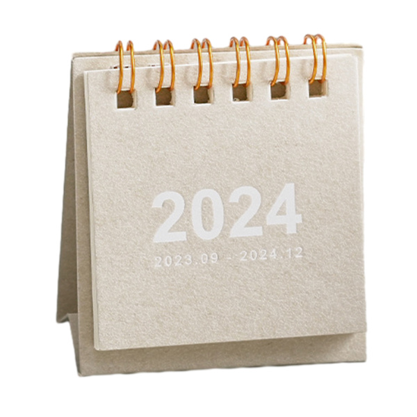 2024 Mini Skrivbordskalender 180 graders vändbar bärbar kalender för vardagsrummet Grey
