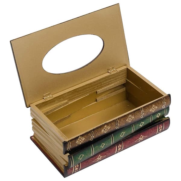 Klassisk retro träbok vävnadslåda rektangulär vävnadshållare dispenser cover Case