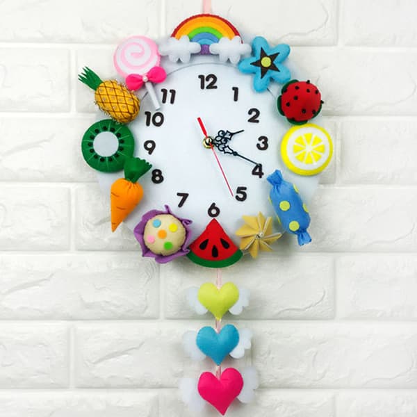 Handgjorda väggkonst väggklockor Design 3D DIY klocka Söt tecknad klocka för dagis Ocean Wall Clock