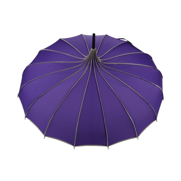 Vintage Pagoda Paraply Bröllopsfest Sun Regn UV-skyddande paraply Purple