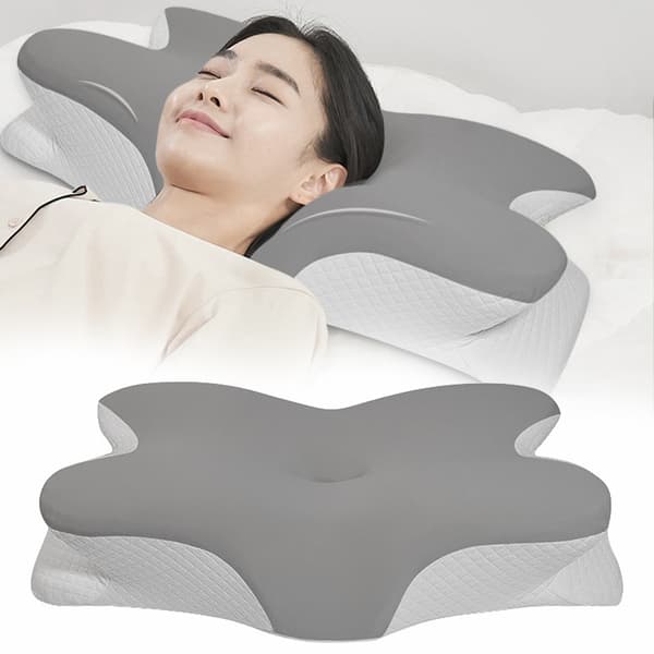 Cervical Memorys Foam Kuddar Sidosovare Kudde För Nacksmärta Multifunktionell Avslappning Nackkudde Grey
