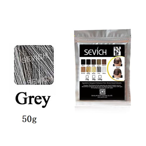 10 färger Förtjockning Hårfiberpulver 50g Hårfibrer Byggförlängningar Pulver Behandling för håravfall Gray