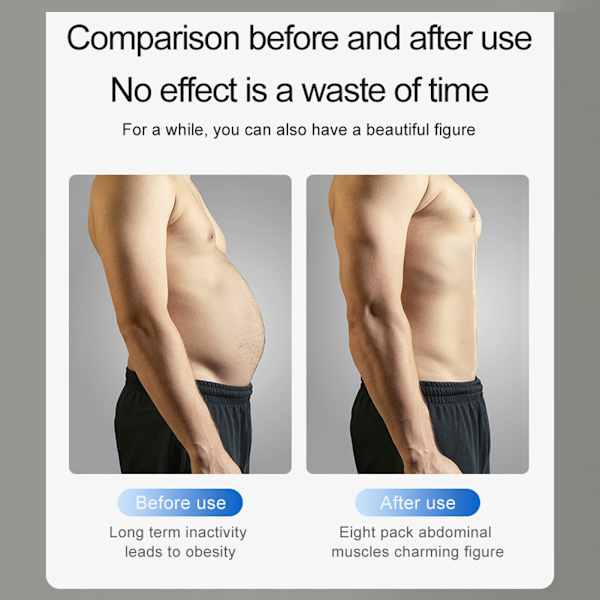 ABS Stimulator til hjemmetræning 10 tilstande 30 intensitetsniveauer ABS toningsbælte No Length Strips