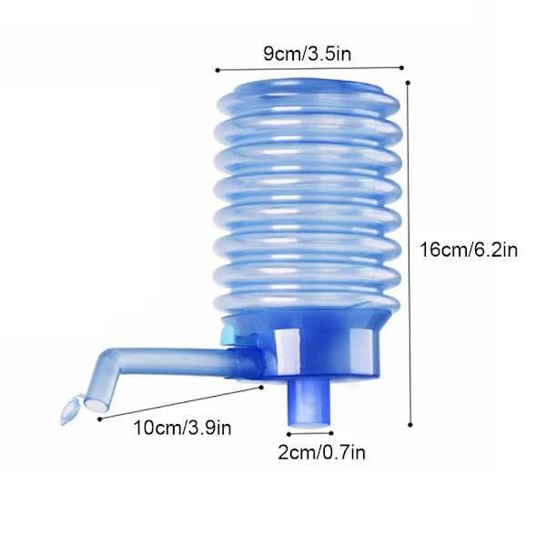 Manuell vattenflaskpump Enkel dricksvattenpump Bärbar manuell handpressdispenser Vattenpump för vattenkanna Blue