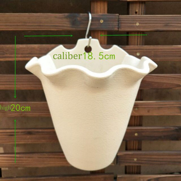 Vägghängande kruka Plast Bekvämlighet Väggfäste Blomkruka Växter Behållare Korg Kruka för inomhus utomhus Beige