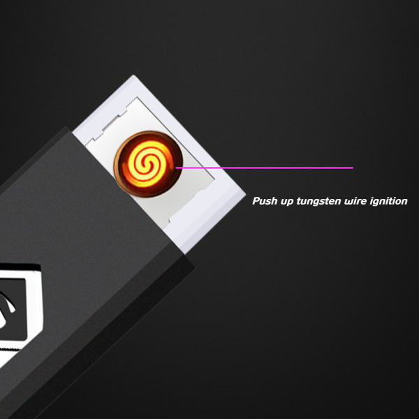 Smart Touch Sensor Elektrisk tändare Bärbar USB uppladdningsbar vindtät tändare Red And White Suction Card