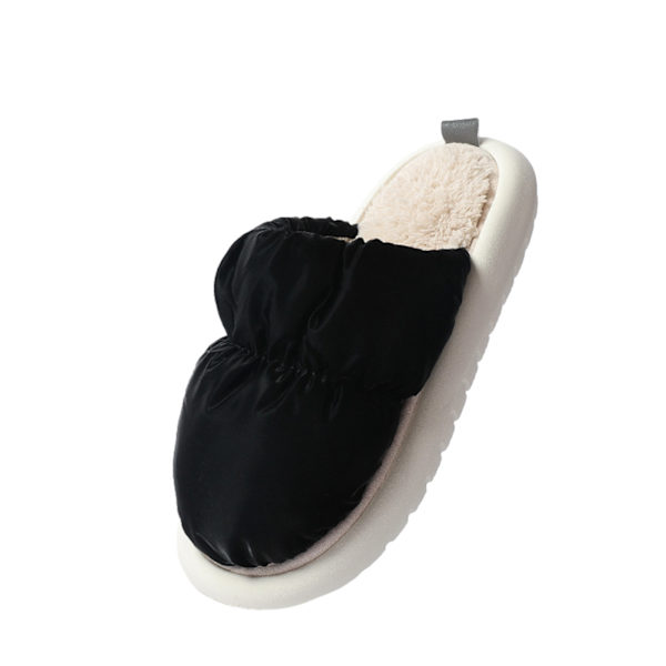 Avtagbar Tvättbar plyschtoffel för män Comfy Thicken Thermal Shoes for Indoor Home Black 40 41