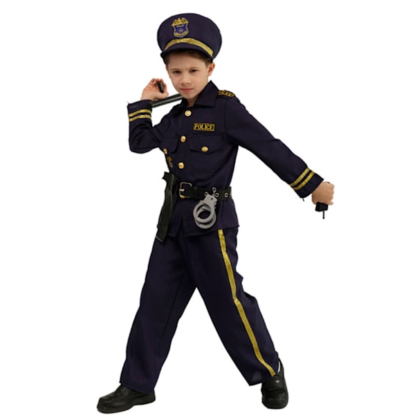 Cosplay Polisuniform för pojkar Temafest Scenframträdande Rollspel Kostym EE108 S