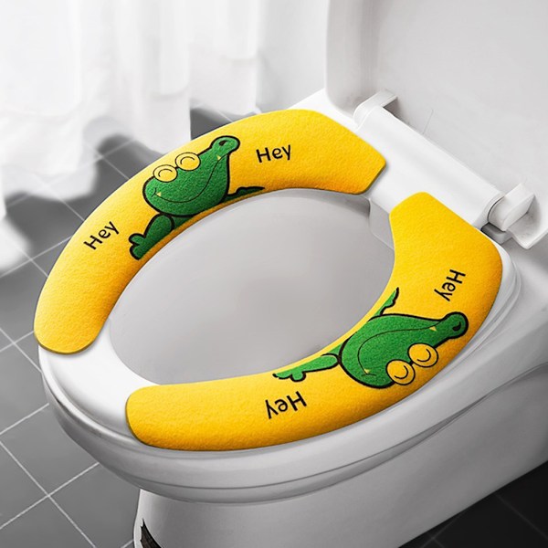 Toalettsits Toalettkuddepasta Hem Toalettpasta Universal Electrostatic Non-Trace Adsorption Toalettpasta Yellow Crocodile regular