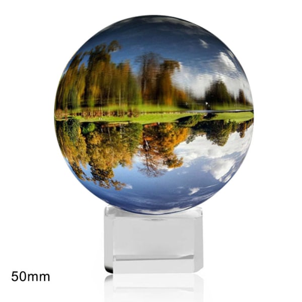Transparent kristallkula med stativ Dekorativt tillbehör Magic Tool Light Sphere Glaskula 50mm