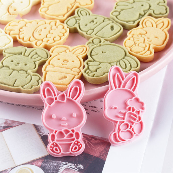 3D-påskkakaschabloner Fleranvändbara gör-det-själv-fondantkaka Godiskakskärare Praktiska köksbakprylar Easter C Set