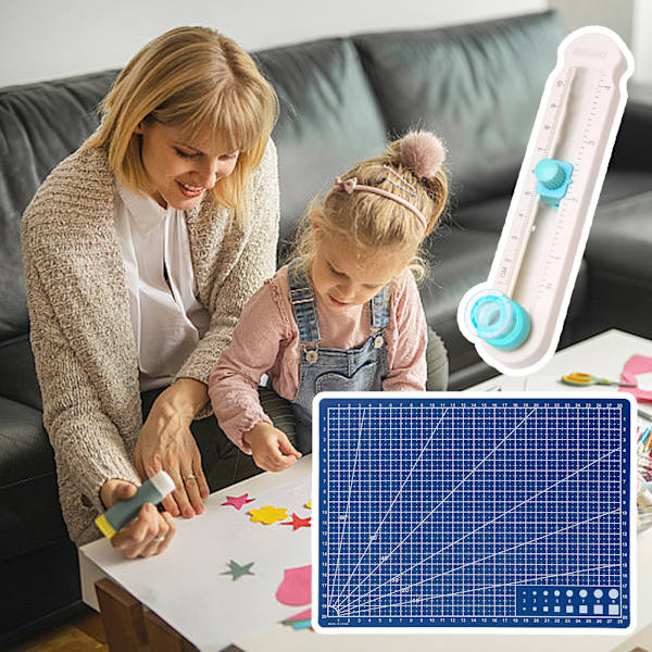 360 ° Roterbar Circle Cutter Skärmatta Kit Hög exakt skala Skärmatta för kompositpapper Cutter and Blue