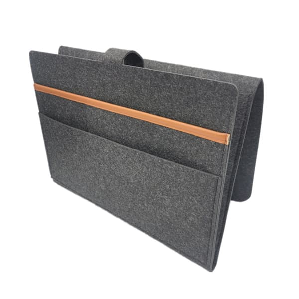 Sängbordsförvaringsväska Polyester Dubbellagersförvaringslåda för sovsalsängar Våningssängar Soffa Dark Gray