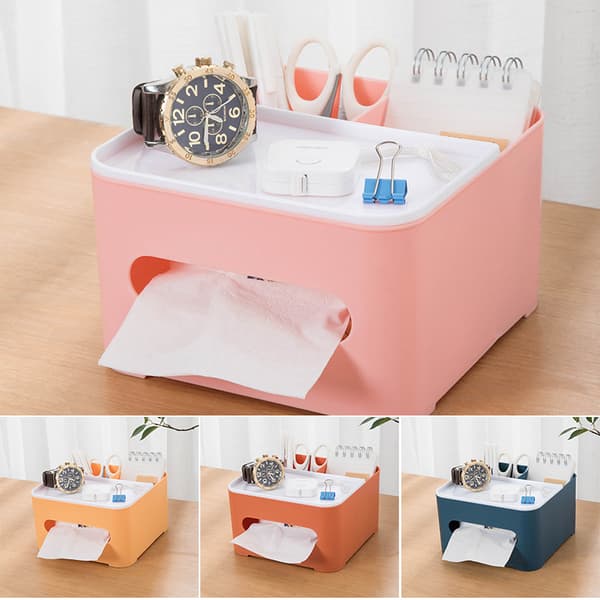 Fjärrkontroll vävnadslåda med multicells multifunktionell organizer för hemmakontor Orange Large