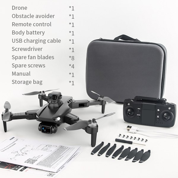 Borstlösa HD Folding Flygande Drönare Vindmotstånd Quadcopters Leksaker present till vän Familj PROSEMAX WT 1B