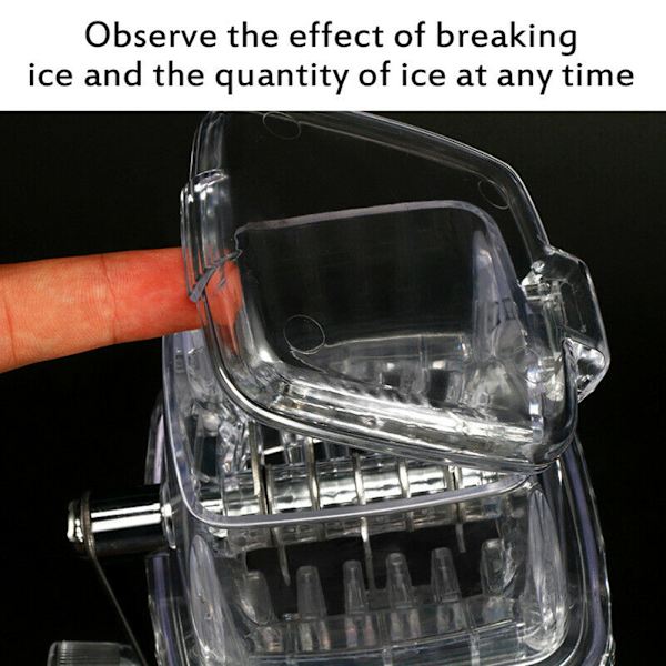 Bärbar manuell iskross Rakmaskin Strimlarmaskin Hand Snow Cone Transparent Ice Machine