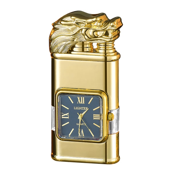 Double Fire-präglad watch Lighter Multi-Use Vintage Lighter Present för födelsedag Golden Dragon