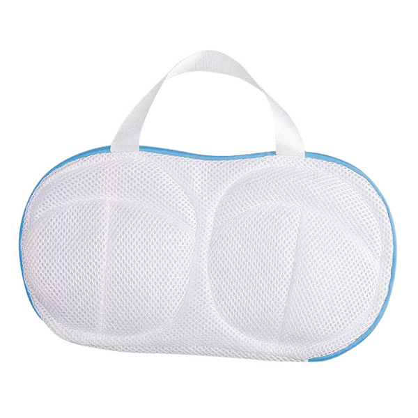 Underware Mesh tvättpåse Anti-deformation bysthållare rengöringspåse för tvättmaskin Blue Edge Style