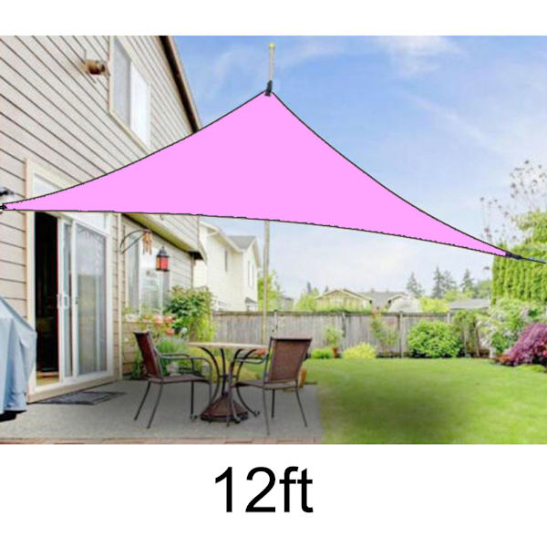 UV-skydd Skyddstak Utomhusskydd Triangulär Regntät Soltält Pink 12ft*12ft*12ft