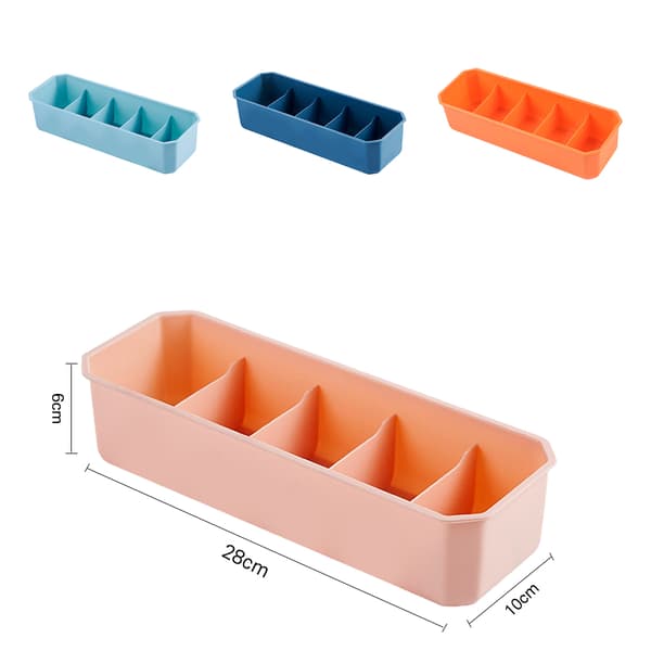 5-cellers partitionerad förvaringsfack Korg Stapelbara strumpor Underkläder Organizer 02