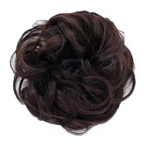Simulering Peruk Scrunchies Charmiga snygga hårförlängningar för kvinnor tjejer Dark Bown