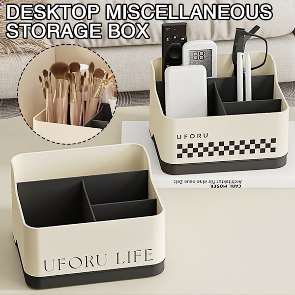 Desktop Organizer Box för diverse Stor kapacitet Efterbehandling Case för vardagsrum
