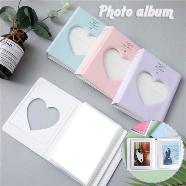 Hollow Heart Pictures Fotoalbum Multipurpose Photocard Binder Holder Card Beige