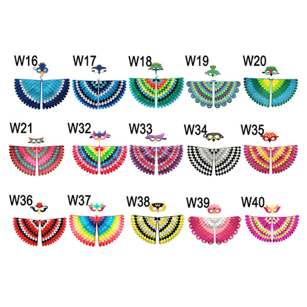 Fåglar Wing Kostym Halloween Rollspel Party Favors Festival Sjal Rave Dress Up For Kids 16