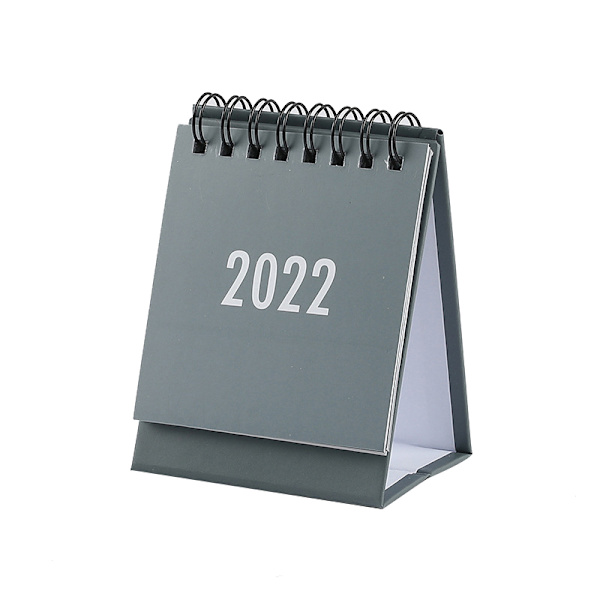 2022 Mini Coil Skrivbordskalender Bärbar Schema Enkel skrivbordsprydnad För Hem Vardagsrum Kontor Gray