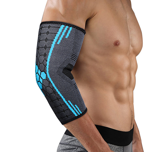 Armbågsstöd kompressionsärm Andas stickad sport fitness cover för sommar utomhusklättring Black XL