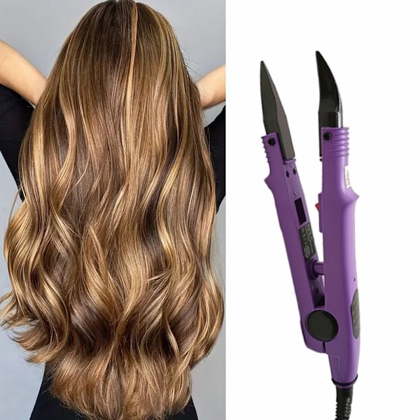 Termostatisk hårförlängningsenhet Robust värmejärn Håranslutningsverktyg för hårstyling Purple 3