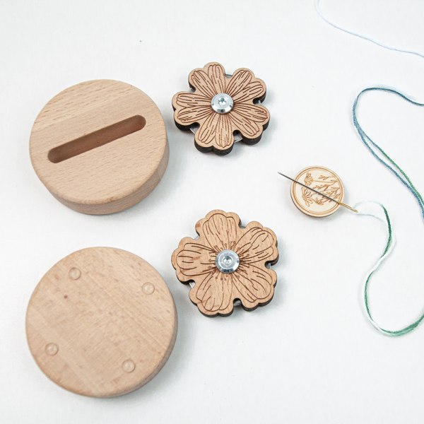 Träblomma Ull Linje Trådskärare Bärbar Linje skärare med halkfri bas för quiltning Daisy
