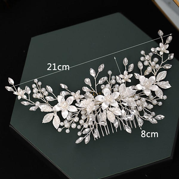 Alloy Pearl hårkammar för bröllop Lätt snyggt pannband för bankettdansfest White