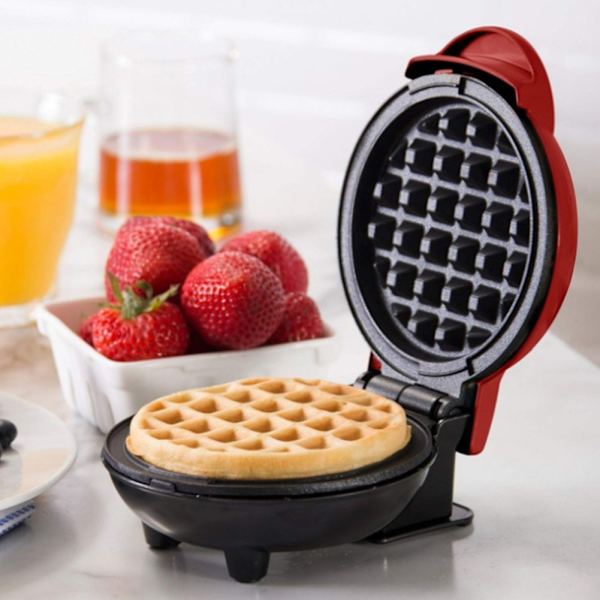 Elektrisk våfflor för hem halkfri bas frukost gör verktyg för kök bänkskiva Red