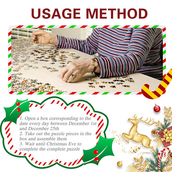 24-Grids Surprise Calendar Jigsaw On Christmas Fashionabelt personligt case till jul Puzzle