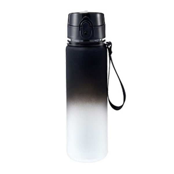 500ml/650ml/1000ml sportvattenkopp i plast Multifunktionell återanvändbar vattenkopp för fitness Black White 650ml