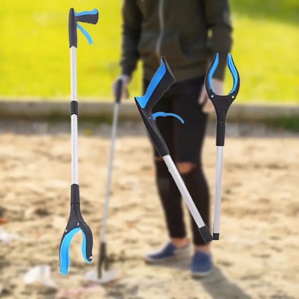 Hopfällbara gripar, gripar, klämmor, halkfria, praktiska föremål Upphämtningsverktyg för äldre Blue