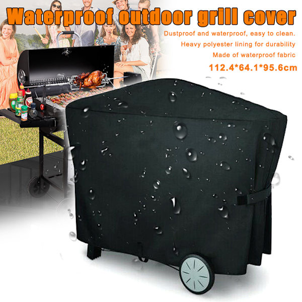 BBQ Hellängd Cover Vattentätt skydd Dammtät för Q3000 Q2000 Black