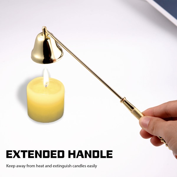Rostfritt stål Ljus Snuffer Verktyg Metall Klockformad Släckare Multipurpose Candle Wicks Trimmer Gold