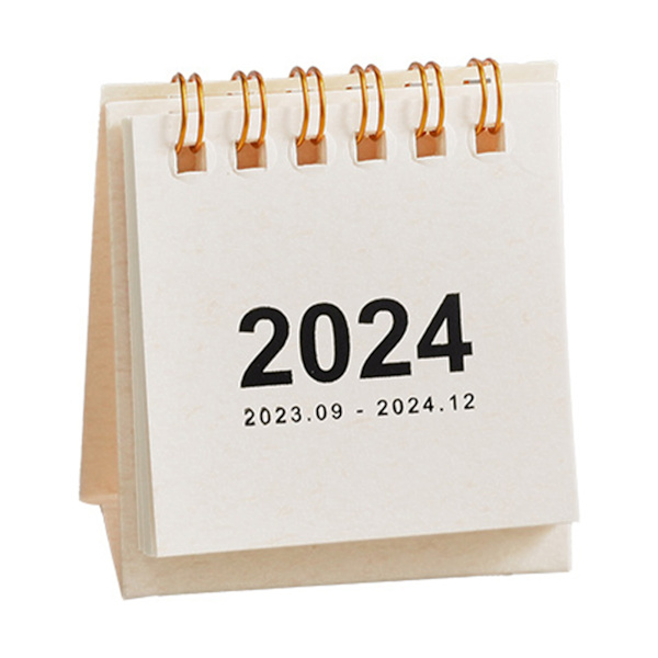 2024 Mini Skrivbordskalender 180 graders vändbar bärbar kalender för vardagsrummet White