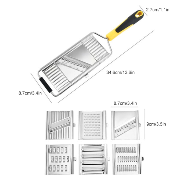 Multipurpose grönsaksrivjärn i rostfritt stål Manuell frukt Morot Potatisskivare Praktiska köksprylar