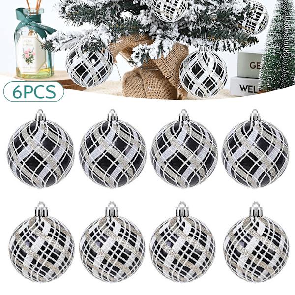 Svart retro julgransdekorationer Unik hantverksjulgran 8cm 6pcs Suit